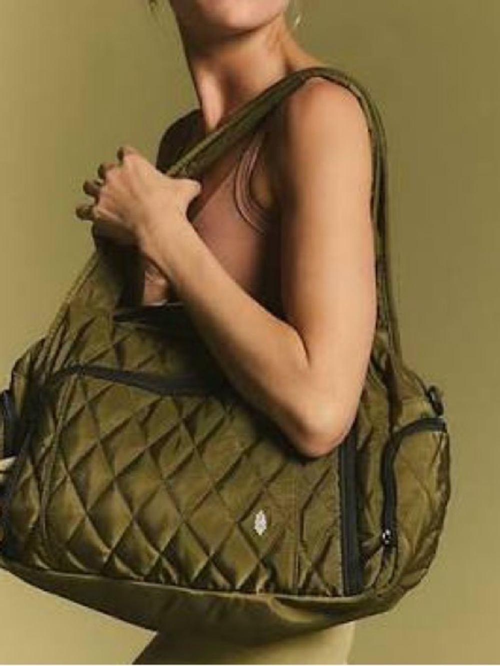 FP Movement by Free People Quilted Olive Green Baby Tote